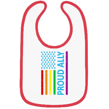 Discover Proud Ally LGBT Supporter Gay Pride Rainbow Flag Bibs
