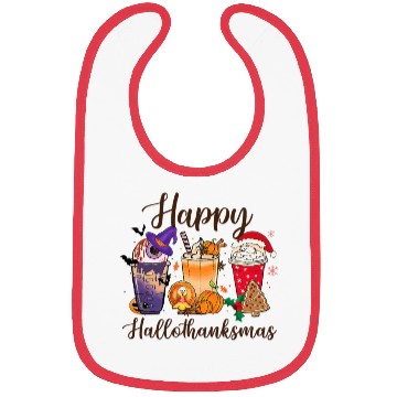 Discover Happy HalloThankMas Coffee Turkey Unique Bibs