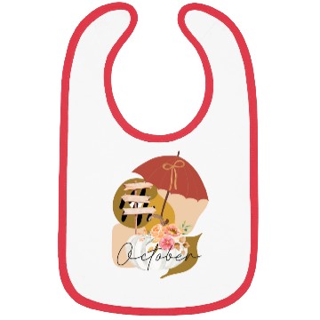 Discover Fall October white pumpkin abstract Bibs