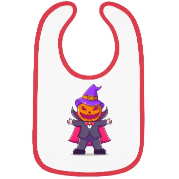 Discover Vampire With Pumpkin Head - Halloween Bibs