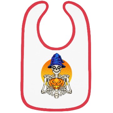 Discover Skeleton Wizard With Scary Pumpkin - Halloween Bibs