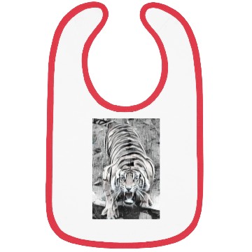 Discover Tiger Draw BW Looking Up Bibs