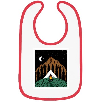 Discover Mountain Night Camper Gift Bibs