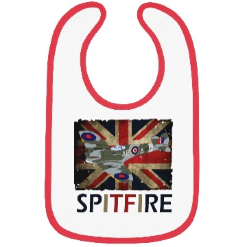 Discover Spitfire WW2 Fighter Aircraft Airplane Union Jack Bibs