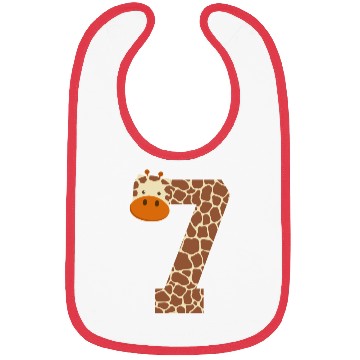 Discover Seven Year Old Giraffe Costume 7th Birthday Gift Bibs
