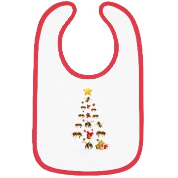 Discover Bee Christmas Tree Bee Xmas Funny Gift Bibs