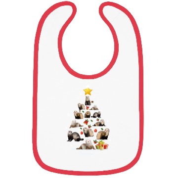 Discover Ferret Christmas Tree Ferret Xmas Funny Gift Bibs
