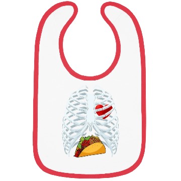 Discover Funny Taco Skeleton Rib Cage Dad Halloween Costume Bibs