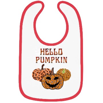 Discover Leopard Halloween pumpkin Bibs