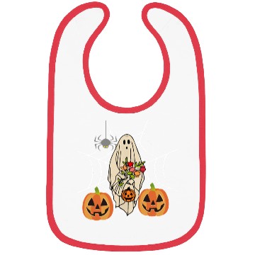 Discover Halloween Costume Floral Ghost Pumpkin SpiderWeb Bibs