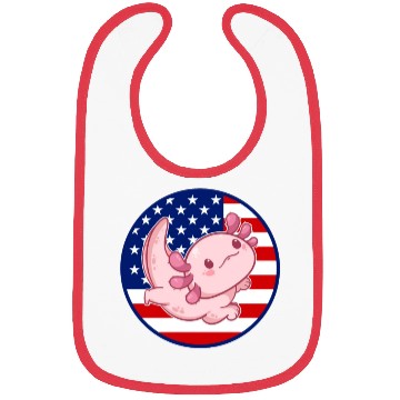 Discover Axolotl American Flag Kawaii Axolotl US Flag Axolo Bibs