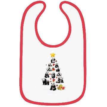 Discover Panda Christmas Tree Panda Xmas Funny Gift Bibs
