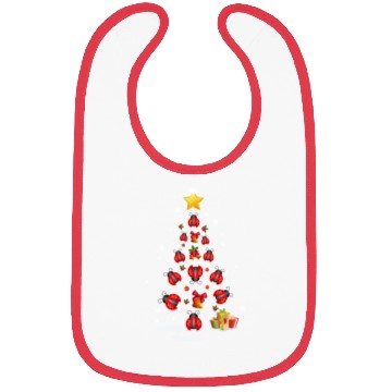 Discover Lady Bug Christmas Tree Lady Bug Xmas Funny Gift Bibs