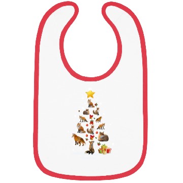 Discover Fox Christmas Tree Fox Xmas Funny Gift Bibs
