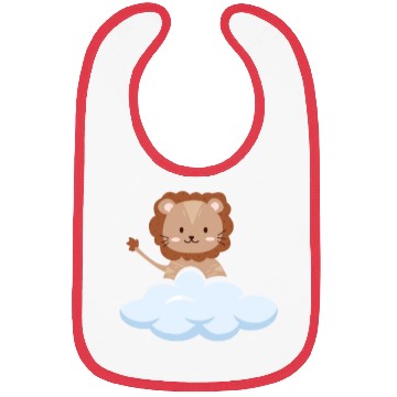 Discover Baby lion flying in the clouds. Bibs