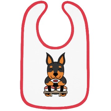Discover Sushi Lover Doberman Bibs