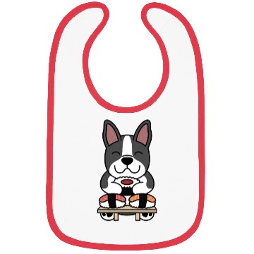 Discover Sushi Lover Boston Terrier Bibs