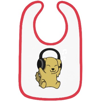 Discover Music Lover Golden Retriever Bibs
