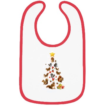 Discover Squirrel Christmas Tree Squirrel Xmas Funny Gift Bibs