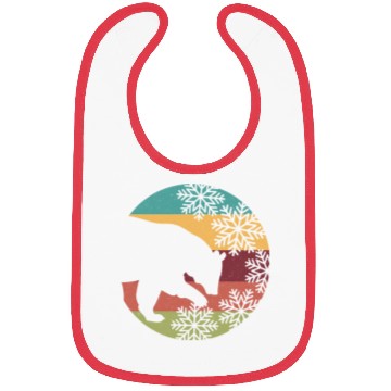 Discover Retro Christmas Bear and Snowflakes for Bear lover Bibs