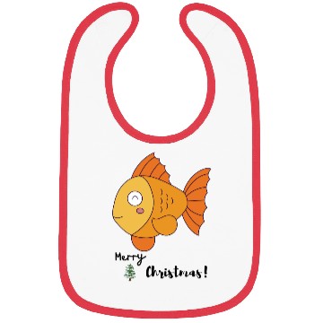Discover MERY CHRISTMAS fish Bibs Graphic Tops