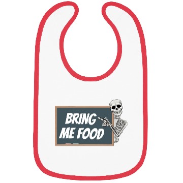 Discover Bring Me Food Please, Blackboard Skeleton Teacher Bibs