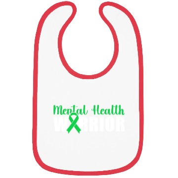Discover Mental Health Warrior Green Ribbon Bibs