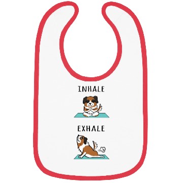Discover Yoga Inhale Exhale Saint Bernard Bibs