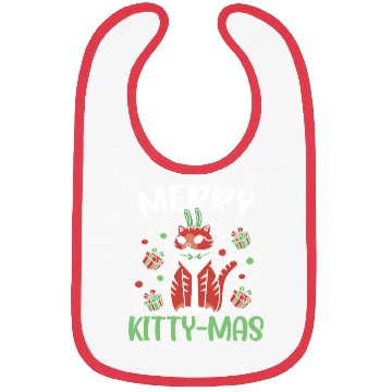 Discover Merry Kitty-mas Christmas Day Cat Lover Kitty Meow Bibs