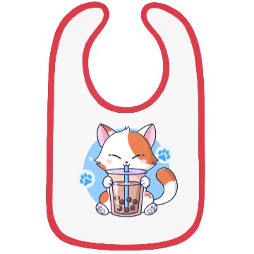 Discover Cat Boba Tea Bubble Tea Kawaii Anime Japanese Neko Bibs