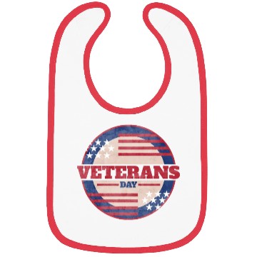 Discover US Flag Round Logo For Veterans Day Bibs