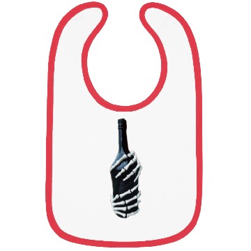 Discover Halloween Skeleton Hand holds wine Bottle Minimal Bibs