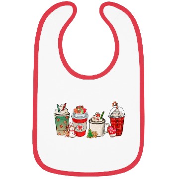 Discover Merry Christmas Coffee Snowman Latte Peppermint Bibs