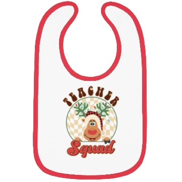 Discover Teacher Squad Reindeer Funny Christmas Bibs