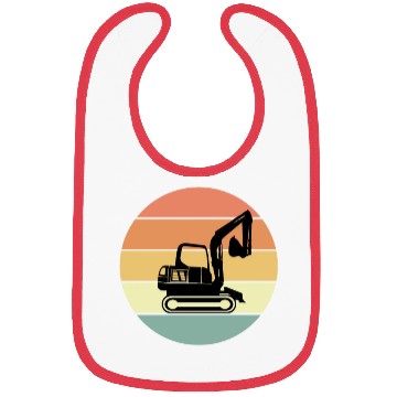 Discover Retro Mini Excavator Apparel Construction Site Bibs