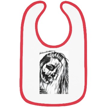 Discover Demonic Girl Black White Bibs