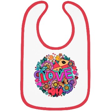 Discover love floral art Bibs