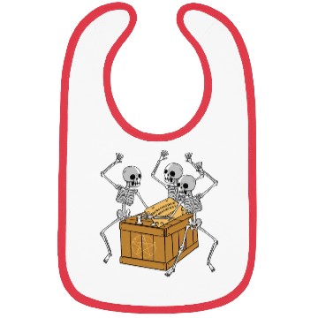 Discover Retro Halloween Skeleton Playing Ouija Horror Bibs