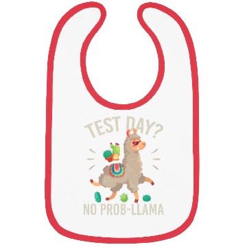Discover Test Day No Prob llama Funny Students Teacher Bibs