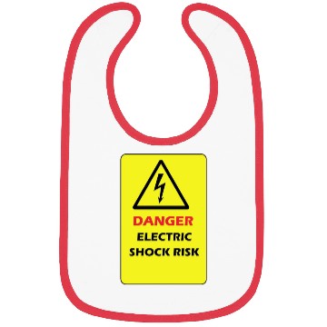 Discover Danger Electrical shock Risk Yellow warning Label Bibs