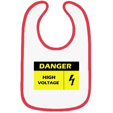 Discover Danger Electrical Hazard Yellow warning Label Bibs