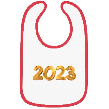 Discover happy new year 2023 gold text with transparent Bibs