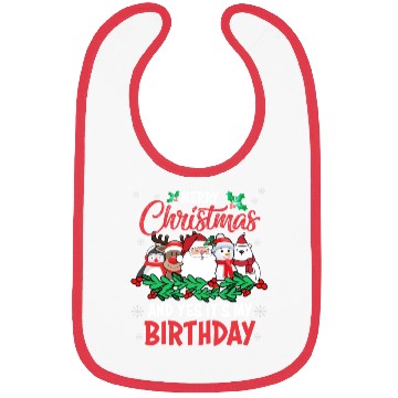 Discover Merry Christmas And Yes Its My Birthday Bibs