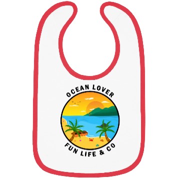 Discover Ocean Lover And Cool Illustration Of A Island Bibs