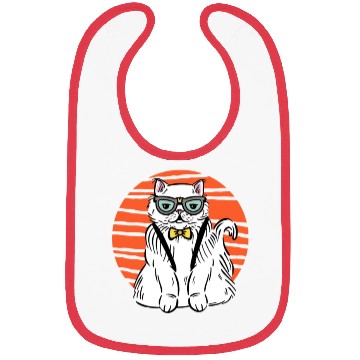 Discover Stylish Nerd Persian Cat Beanie Glasses Tattoo Bibs