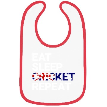 Discover Eat Sleep Cricket Repeat AUS Flag Sports Gift Bibs