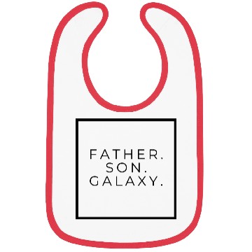 Discover Father. Son. Galaxy. Logo Black Lettering Bibs