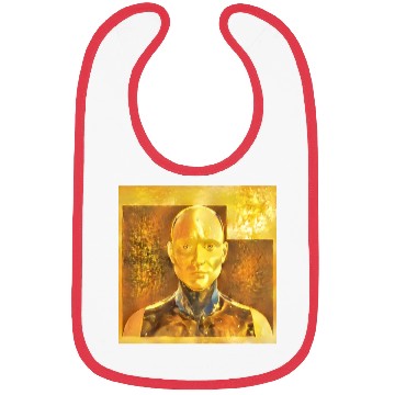 Discover Golden Android Confused and Concerned Abstract Bibs