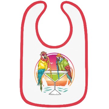 Discover Parrots Drinking Margarita Hawaiian Birds Gift Bibs