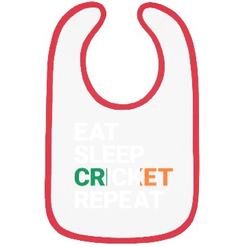 Discover Eat Sleep Cricket Repeat Ireland Flag Sports Gift Bibs